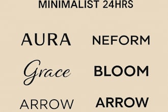 design font wordmark logo, lettermark, minimalist24hrs