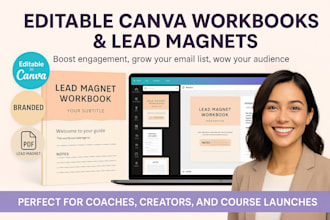 create editable canva workbooks and lead magnets for coaches or courses