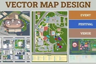 create detailed vector map, illustration for event, fantasy or custom use