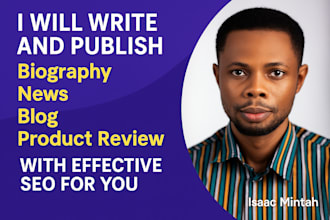 write and publish SEO biographies, spotlights, and articles