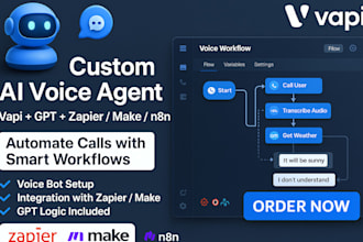 create custom vapi ai voice calling agent zapier makecom n8n chatbot integration