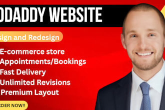 create godaddy website builder, domain, SEO, hosting, design