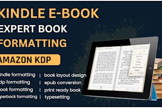 book format for amazon KDP, kindle, epub, and print publishing