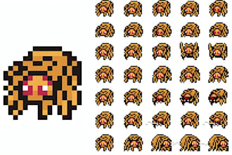 draw custom pixel art sprite sheet game art sprite animation character design