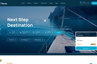 travel website, tour travel agency website, tourism website, booking website