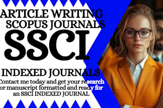 write, rewrite, format and publish article on ssci scie scopus indexed journals