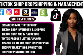 create usa uk tiktok shop shopify dropshipping ads manager marketing promotion