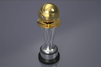 3d trophy model, awards model, 3d klosk, 3d game assets for 3d printing