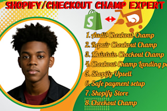 audit, repair, setup and maintain checkout champ for your shopify store