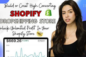 create shopify dropshipping store, build shopify store, design shopify website