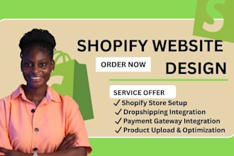 build shopify store design, ecommerce website design,redesign shopify store