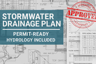 design stormwater management and drainage plan with permit ready calculations