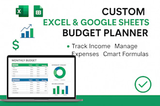 create custom excel spreadsheet template google sheet, finance or budget planner