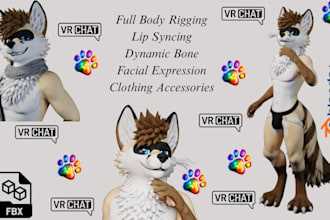 do custom vrchat  furry avatar fursona nsfw vtuber model for vseeface animaze