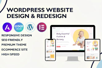 design wordpress website with crocoblock jetplugins, elementor pro, astra pro