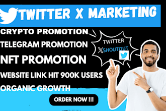 twitter x marketing, nft, x manager, promote website link telegram promotion