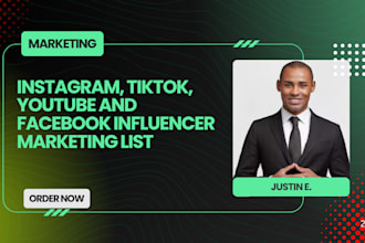 do niched youtube, instagram, tiktok, facebook creator influencer marketing list