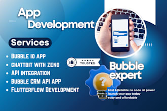 bubble io app with adalo and ai for a saas CRM use apis for mobile