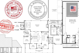 design architectural floor plan structural civil engine city permit pe stamp USA