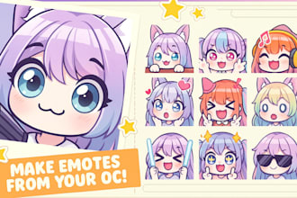 make chibi twitch emotes animated emotes and vtuber emotes