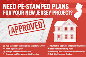 pe stamp adu, hvac, sewage, drainage,lightning stormwater for new jersey permits