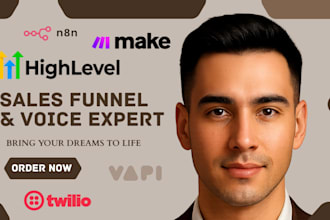 build gohighlevel n8n twilio vapi ai voice cold calling agent make com website