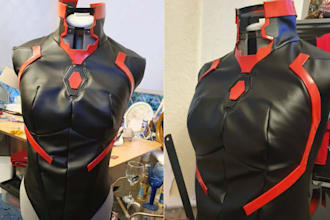 create 3d wearable anime cosplay model 3d helmet, armor design for 3d printing