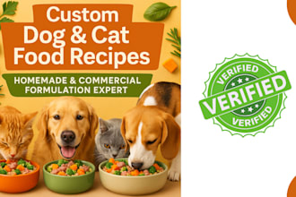 formulate custom dog and cat food recipes for commercial or homemade use