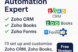 setup and customize zoho CRM, zoho books, and zoho forms for your business