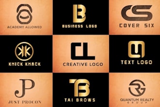 do minimal initials text symbolic monogram initial letters graphic logo design
