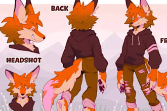 draw furry ref sheet character reference sheet, furry anthro nsfw oc fursona art