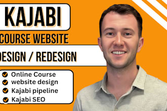 design and redesign kajabi website, landing page, and online course