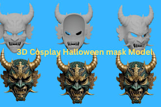 3d mask halloween mask 3d helmet 3d cosplay mask model 3d head for 3d printing