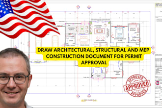 do city permit drawing architectural, structural, electrical and plumbing plans