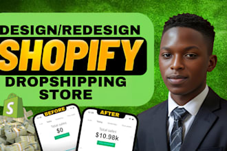 create shopify store design build passive income dropshipping ecommerce website