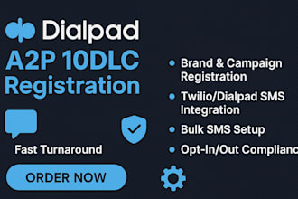 do dialpad a2p 10dlc brand registration automation twilio bulk sms campaign
