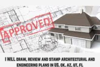 draw, review and stamp architectural and engineering plans in US, ok, az, ut, fl