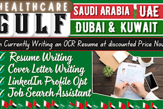 write gulf CV for nurse lab technician medical coder pharmacist in uae and qatar