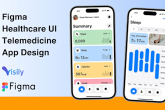 design a health care app medical app ui UX using figma or visily