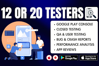 provide 12 testers or 20 testers app testing beta testing testflight for ios 26