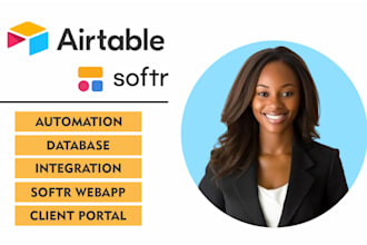 set up airtable database, airtable automation, airtable integration softr webapp
