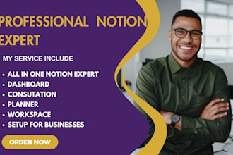 setup notion workspace, dashboard, workflow, planner, expert notion consultant