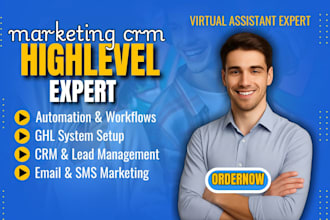 virtual assistant ghl system setup CRM lead management email and SMS market