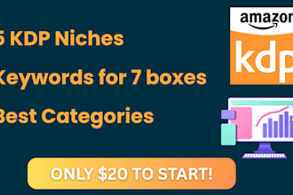 find 5 low competition KDP niches with keywords