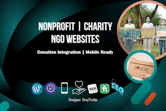 design a charity website, nonprofit website, fundraising, ngo, wordpress website