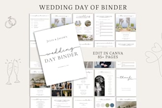 the ultimate wedding day binder template editable canva itinerary template