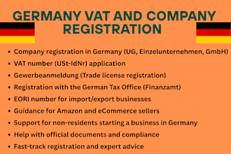 register your company and obtain vat number in germany fast