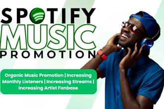do organic spotify music promotion for your track, album with real streams