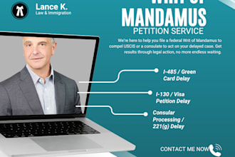 draft writ of mandamus for uscis delay, visa petition hold, green card stalling