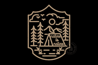 design lineart vintage outdoor adventure tshirt illustration